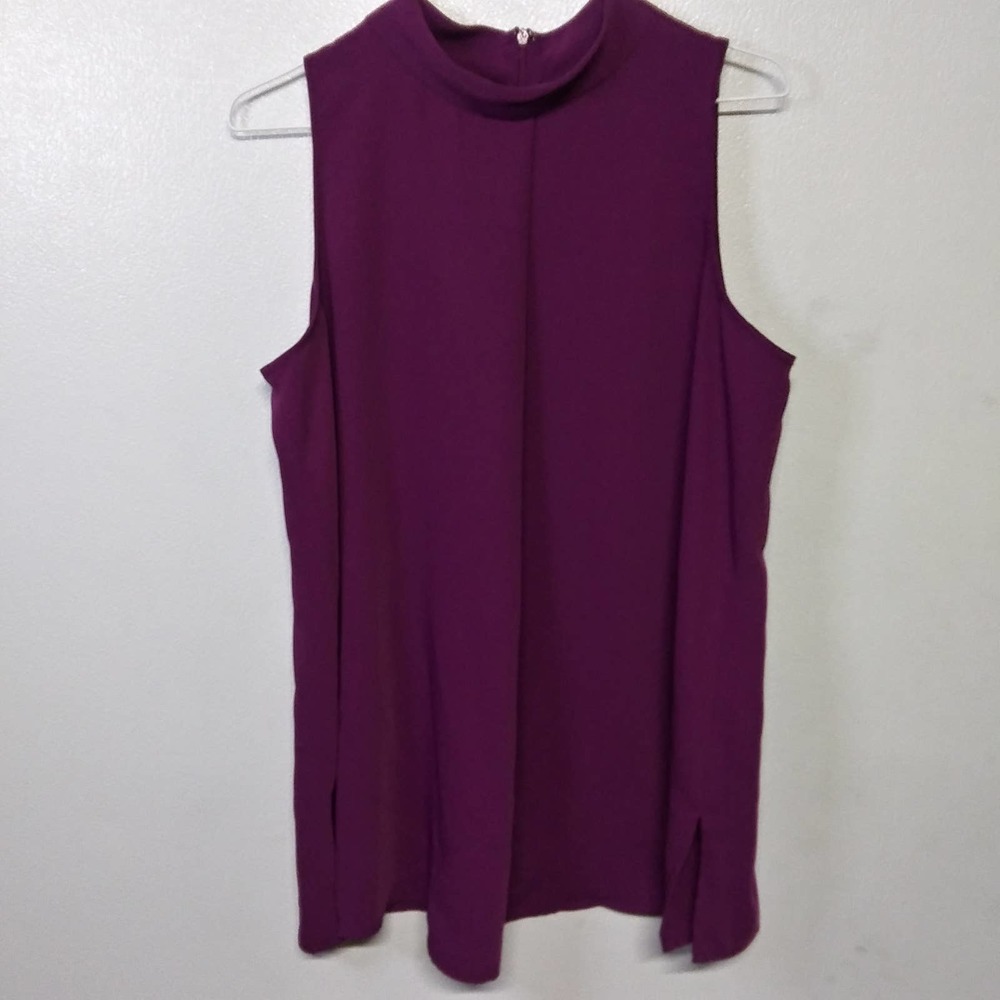 ALFANI sleeveless purple mock neck blouse SZ 10